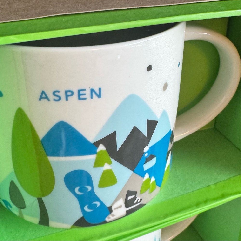 Starbucks Aspen Mug with Blue and Green Design